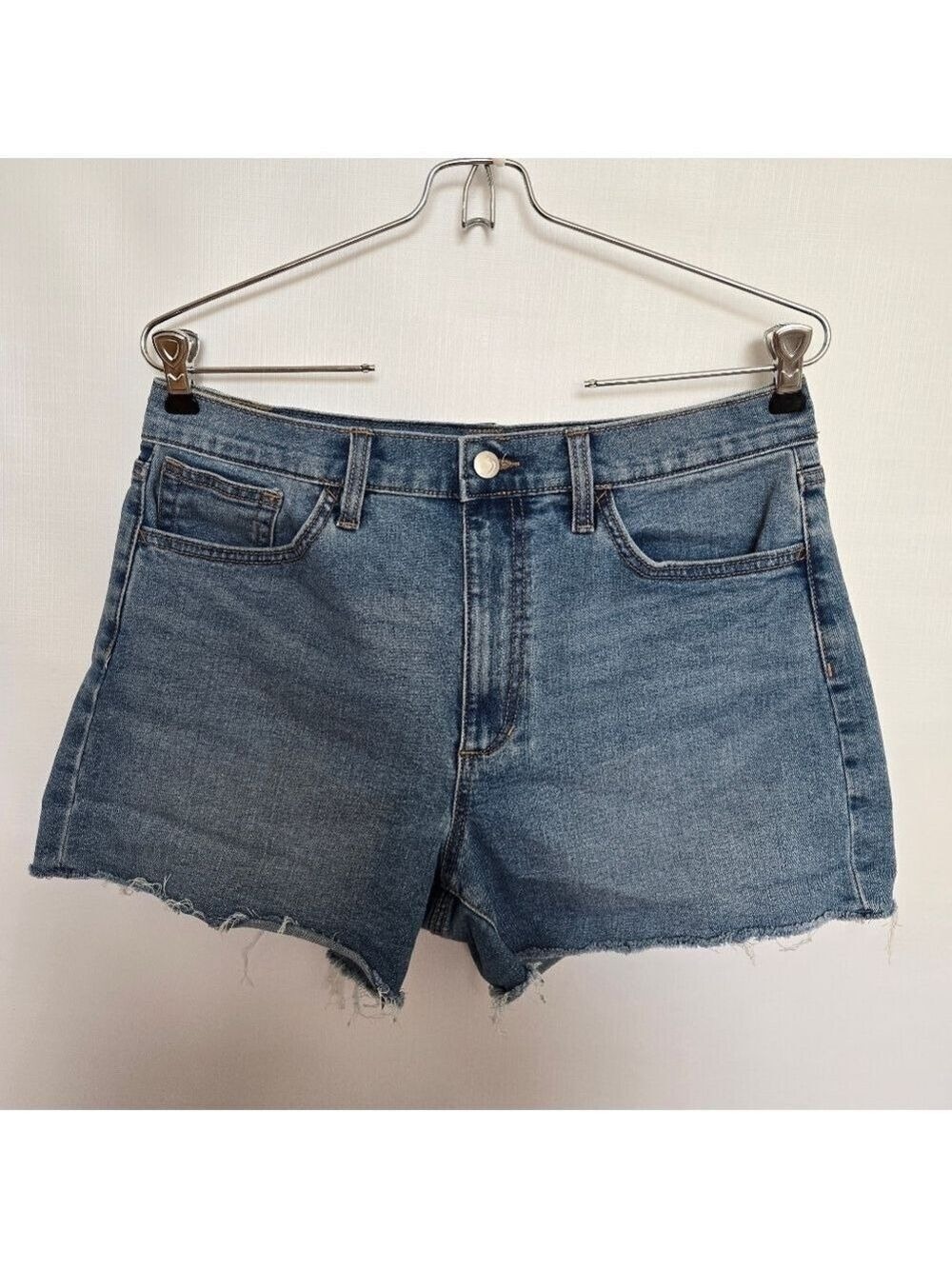 JOE'S 'ANNALISE' DENIM SHORTS WOMEN BLUE MID RISE FRAYED HEM (SIZE 30)